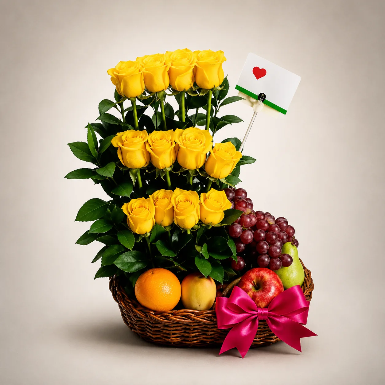 Arreglo floral con frutero a domicilio en Cali
