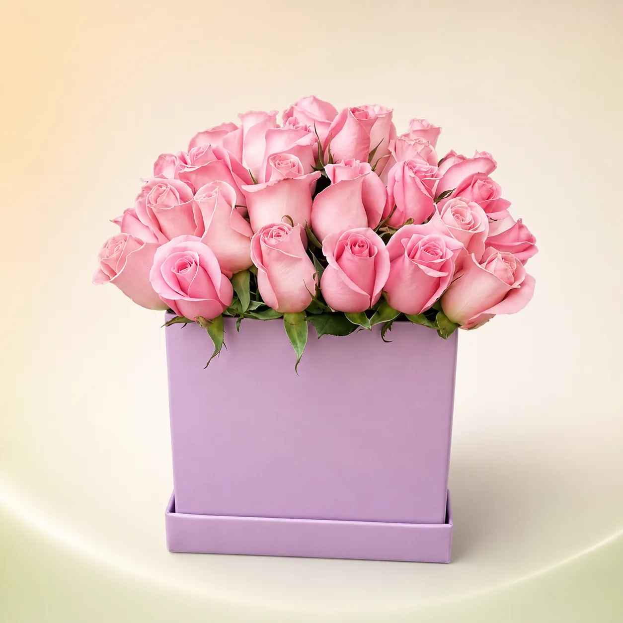 Box cubo de rosas rosadas a domicilio en Cali